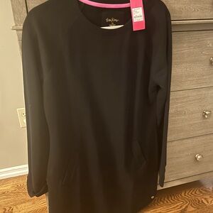 Lilly Black knit dress- can be swim cover up or dress. NWT